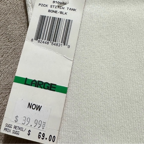 ANNE KLEIN Ribbed Knit Sleeveless Top Set 1 Black & 1 White Women’s SZ L NWT - Picture 4 of 9